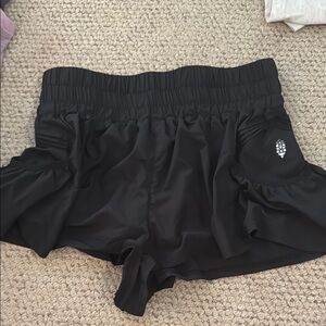 Free People Black Athletic Shorts with Elastic Waistband